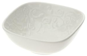 Hervit Ciotolina in Porcellana Romance con Rilievo di Roselline e Scatola Regalo - Ciotola in Porcellana, Ciotola Salse, Ciotoline Aperitivo, Monoporzione, Bomboniera Utile - 10x10x4cm