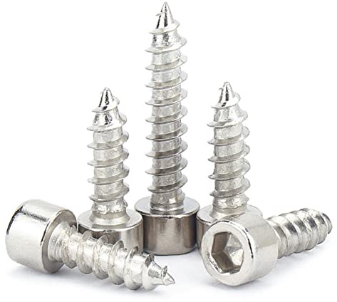 CONPHERON 8,8 Grad Kohlenstoffstahl Innensechskant Blechschrauben Holzschrauben Vernickelte Innensechskant Zylinderschrauben M2×10mm, 200 Stück