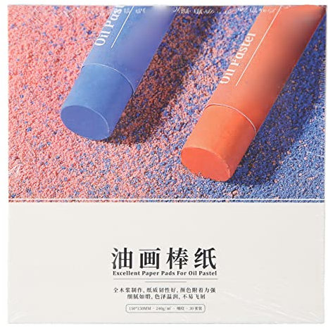 Öl-Pastell-Farbpapier, Künstlerbedarf Zeichenpapier, Reines Holzzellstoff-Öl-Pastell-Skizzenbuch, Ölgemälde-Papierblock(15x15cm)