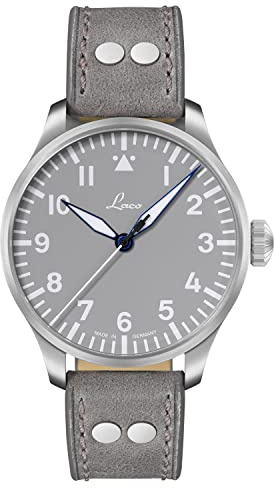 Laco Fliegeruhr, Automatikuhr, Edelstahlgehäuse, Saphirglas, 5 bar, Made in Germany