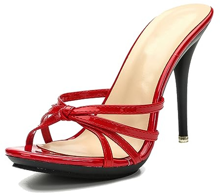 Hanfike Mules sexy pour femme avec talon, mules ouvertes d'été, mules de fête, sandalettes, 40 EU