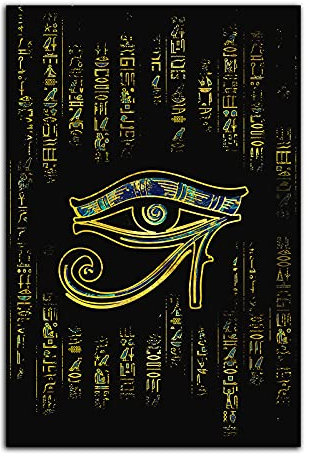 Ägyptisches Auge des Horus Poster, Wandkunst, Bild, Druck, Leinwand, Kunst, Gemälde, moderne Familie, Schlafzimmer, Wohnzimmer, Dekoration, Wandbild (50x75cm-Ohne Rahmen)