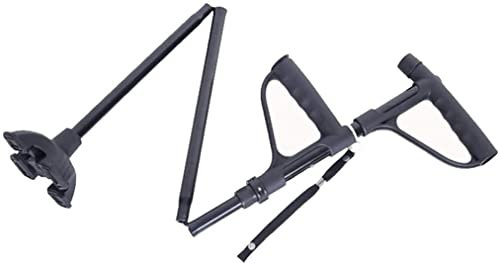 Verstellbarer, zusammenklappbarer Doppelgriffgriff aus Aluminiumlegierung, vierteiliger Teleskop-Trekkingstock, Slip für alte Krücken, Geschenk der Eltern