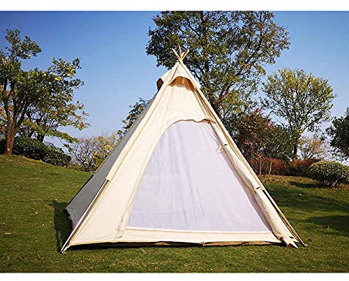 Outdoor Camping Indianerzelt Baumwollzelt 3-4 Personen Pyramidenzelt Erwachsener Großer Weltraumturm Tipi-Zelt Einfach zu montieren