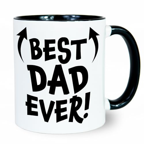 Reactive Brands MUGEMS Best Dad Ever Mug - Funny Dad Gifts, Gift Idea for Fathers, Dishwasher Safe Premium Mugs Novelty Cup, Secret Santa, Christmas Fathers Day