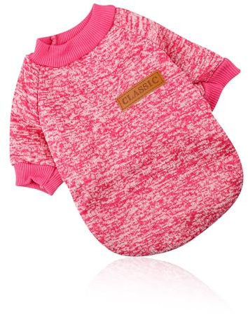 Rumyve Pet Dog Jumper, Winter Clothing, Jumper Jacket Super Soft Puppy Pink(M)