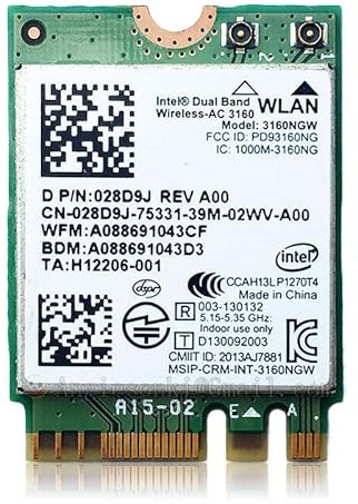 Intel Wireless-AC 3160 Legacy Wi-Fi Adapter | 433Mbps WiFi with Bluetooth 4.0 | 2.4GHz & 5GHz Network Card | 3160NGW