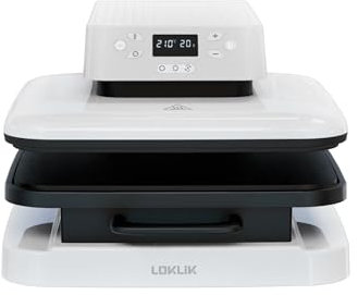 LOKLIK Automatische Wärmepresse, 38 x 38 cm, weiß, einfach zu bedienen, Verschiedene Heizmodi, Start 1 Taste, mehrschichtige Wärmeisolierung, schnelles und gleichmäßiges Erhitzen, automatische (Witz)