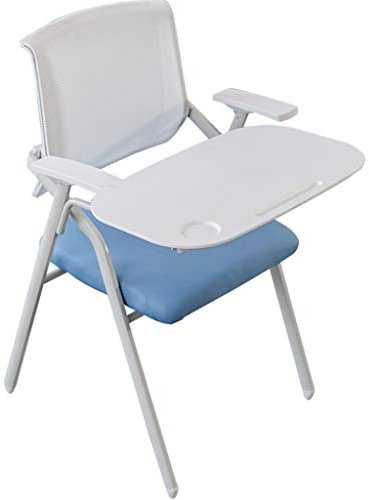 Klappstühle Mit Schreibtafel, Kommerzieller Konferenzraum-Schulungsstuhl, Bequemer Faltbarer Hinterer Stuhl, Leicht Zu Verstauen, Belastbar Bis 150 Kg(Blau)