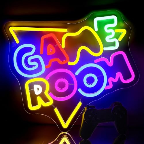 Spielraum Neon Zeichen Gaming LED Neon Licht Gamer Neon Zeichen für Wand Dekor Neon Zeichen für Mann Höhle Geschenke für Teen Boys Spiel Liebhaber Kinder Männer Game Room Game Zone (XD020)