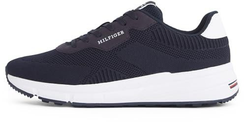 Tommy Hilfiger herr sportiga lätta stickade lågprofilsskor, Blå ökenhimmel, 42 EU