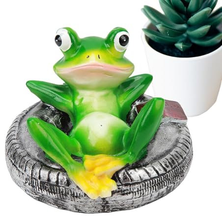 Hobngmuc Froschstatuen für den Garten,Froschgartenstatue - Wasser schwimmender Ornament Harz | Tierische Gartenskulptur, Miniatur-Froschfiguren, Modell für Schlafzimmerdekoration
