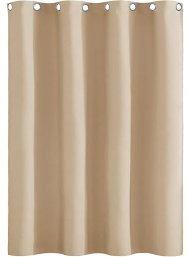 AMZYU Tende con Anelli 1 Pezzi, 85 x 165 cm Tende per Interni Camera da Letto Tende per Porta Finestra Morbide, Poliestere Antirumore per Interni Finestre, Color Crema