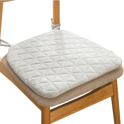 Sitzkissen (1/2/4er Pack) Stuhlkissen mit Anti Rutsch Sitzauflage U, Stuhlpolster Bequemes Sitzpolster mit befestigungs Bändern für Gartenmöbel oder Stuhl Stuhlauflage(H10,4pcs 42x42cm/16.5x16.5in)