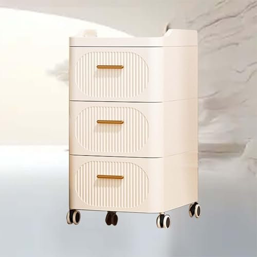 Stapelbare Aufbewahrungsbox mit Deckel Aufbewahrungsbox mit Deckel und Rollen, ideal zur Aufbewahrung von Büchern, Kleidung, Spielzeug, Bettzeug oder als Schuhkarton.(White-3layers,52cm)