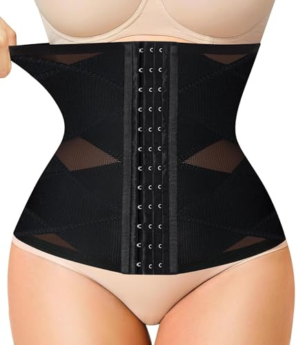 Gotoly Waist Trainer Corset for Women Tummy Control Body Shaper Waist Cincher Girdle Postpartum Belly Band (Black, XL)