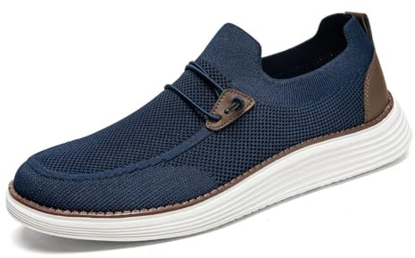 VGPSFN Mocasines de Hombre Mocasines Planos sin Cordones Zapatos náuticos Zapatos para Caminar Zapatos Formales Transpirables cómodos y livianos