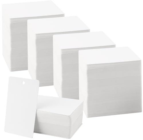 KEILEOHO 2000 Stück 4,5 x 7,5cm Geschenkanhänger Weiß, Rechteckig Anhänger Weiß Papier, Etiketten Tags für Basteln Geschenke