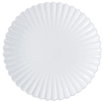 OWOHYG Couverts en céramique 8/10 Pouces Assiettes à dîner Blanches Vaisselle en céramique Plats à Steak Occidentaux créatifs Saladier Plats de Service en Porcelaine de Cuisine(10 inch Plate)