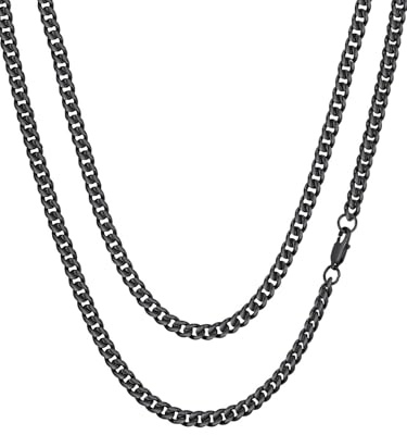 FaithHeart Halskette Herren Panzerkette Edelstahl Kette Damen Kubanische Ketten 6MM/10MM/14MM breit Männerkette Schmuck Accessoire Kettenlänge 36CM bis 75CM auswählbar
