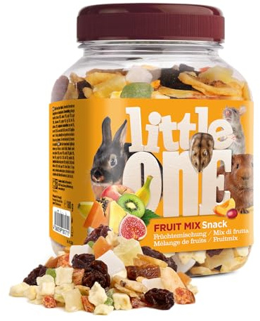 Little One Fruit Mix | 180 g | Alimento complementario para roedores y Conejos Enanos | con Frutas secas como plátano, piña, pasas, Coco y más