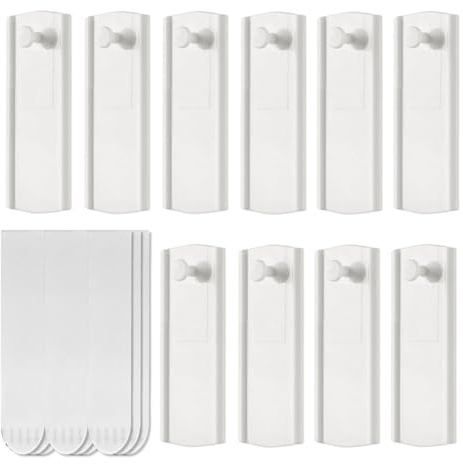 Wanfoou - Colgador de cuadros adhesivo invisible, 10 colgadores de fotos, 12 tiras adhesivas extraíbles grandes, colgador universal grande, ganchos para colgar cuadros sin daños, resistentes, sin