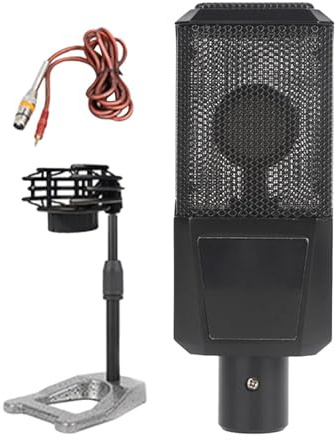 Fenteer Kondensatormikrofon Aufnahmemikrofon Robustes, geräuscharmes Plug-and-Play-tragbares professionelles Gaming-Mikrofon für die Übertragung von Podcasts, 26 Mm Mikrofonkern