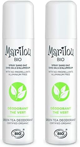 Marilou Bio - Déodorant Spray Thé Vert Bio Sans Alcool Classic - Pour Homme/Femme au Parfum Subtil et Délicat - Fabriqué en France - 75ml (Lot de 2)