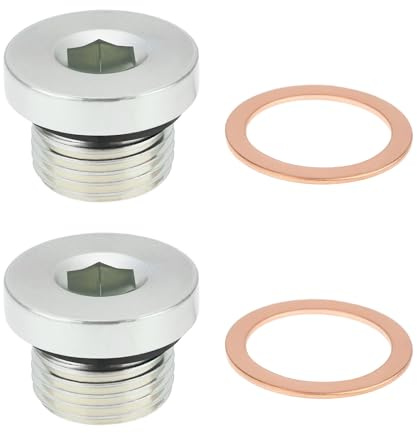 Briny River 2 Stück M18 x 16 mm Kupfer-Unterlegscheiben Sechskant Ölwanne Getriebe Ölablassschrauben 07119905428 7119905428 kompatibel mit Porsch Boxster