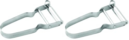 FACKELMANN 42035 Zieh/Spargelschäler, Edelstahl, Silber, ca. 12cm (Packung mit 2)