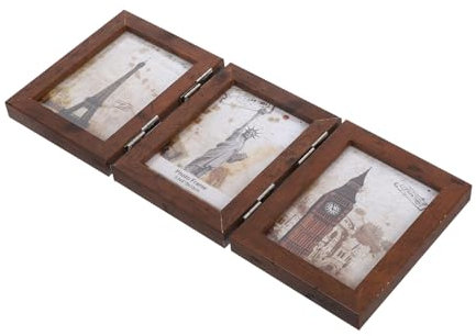 Garneck Elegante Cornice Portafoto Da Scrivania Con Frontale in 3 Cornici Pieghevoli Per L'arredamento Della Casa