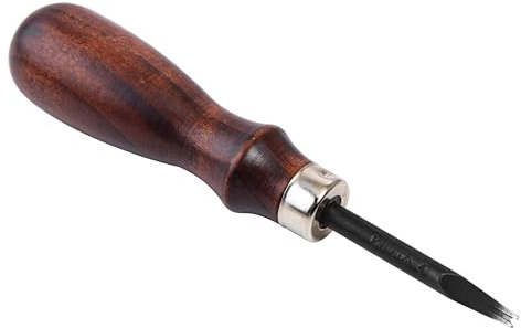 WUTA Leder Kantenschneider, 1 Stücke Profi Leder Rand Beveler, Kohlenstoffstahl Holzgriff Lederverarbeitung Kantenschälen(1.4mm)