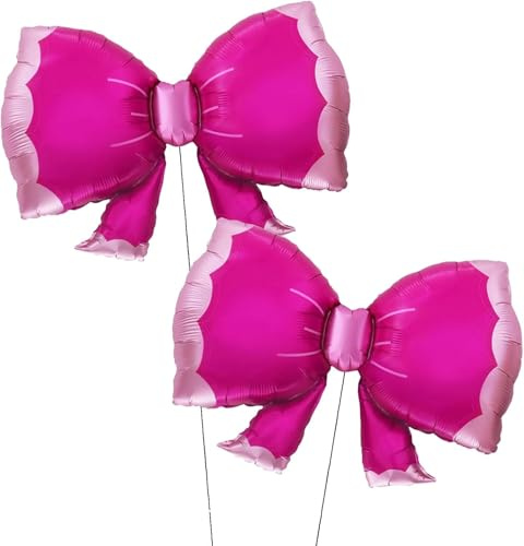 Luftballons Schleife Rosa 2 Stück Pink Schleifen Folienballon Metallic Rosa Ballons Schleifen Deko Geburtstag Hochzeit Babypartys