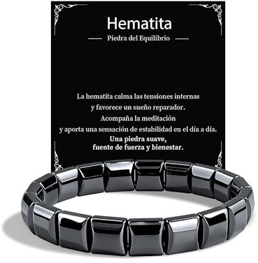 VGWON Pulsera Hematita Hombre, Regalo Hombre, Regalos Originales