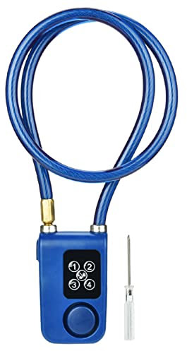 Cocoarm Zyklusalarmschloss Smart Alarm Lock Antitheft Alarm-Sperre für Fahrrad, Kettenschloss für Fahrradgate, Diebstahl-Alarm, Drahtseilpeitsche, 4-stelliges Passwort,