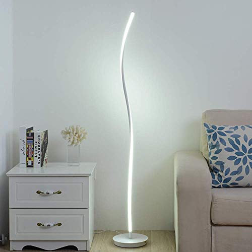 DUIRHNFV Lampadaire LED Télécommande, Liseuse Dimmable, Lampe Haute Chambre, 3 Températures De Couleur, Économie D'énergie, Base Ronde, pour Chambre Chambre Bureau, 28W,Blanc