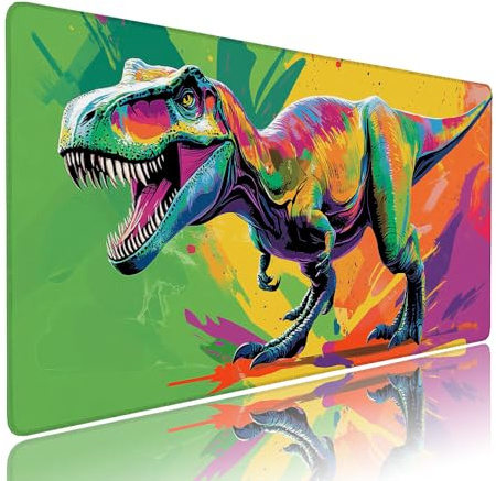 Gaming Mouse Pad Color xxl Non Slip Waterproof Keyboard Mats Dinosaur Extended Large Small Mouse Mat 23.6x11.8x0.12in for Laptop Desk Pad Office and Home Desk Protector, With Rubber Base Stable d-140