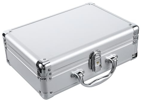 Homoyoyo Valigetta Rigida in Lega di Alluminio Argento, Custodia Portatile Multifunzionale Manico Comodo, Resistente per Strumenti e Uso Professionale