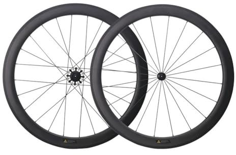 LSRRYD Carbonfaser Fahrradräder 700c Schlauchlose Radsatz 50mm Rennrad Laufradsatz Aluminiumlegierung C/V/Felgenbrems Nabe, 8/9/10/11/12-Gang-Kassette