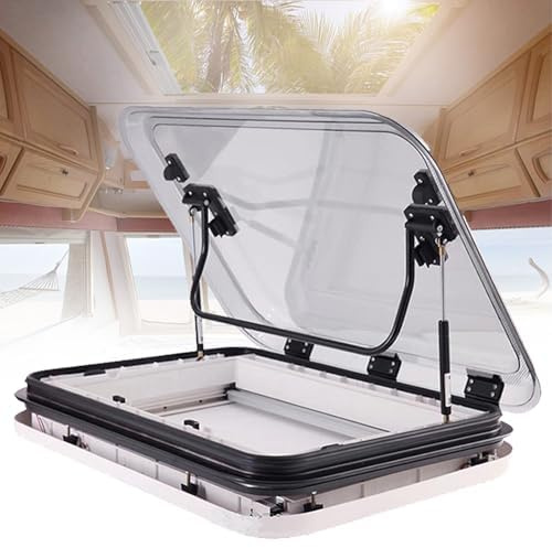 Lucernario di ricambio per camper con luce LED, visibilità grandangolare per una maggiore illuminazione, perfetto per la ventilazione del tetto di roulotte, camper, rimorchi, rimorchi