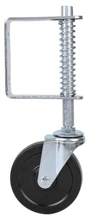 Telituny Torrolle 100mm mit Federbelastung, 360° Drehbar Tor Räder Torlaufrolle, Rollen Schwerlast, Lenkrollen Stützrad mit Belastbarkeit von 50 kg, für Bauernhof Hoftor Gartentüren Holz Weidetor