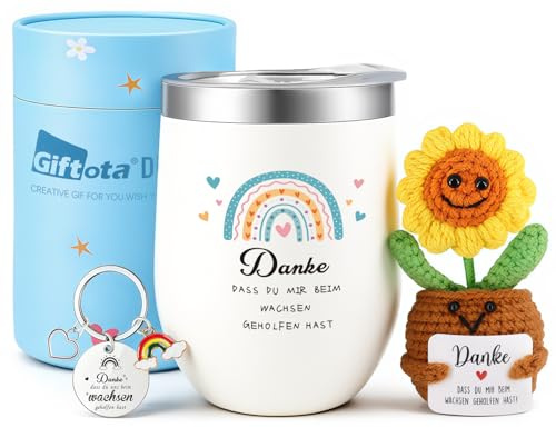 Giftota Dankeschön Geschenke, Danke Geschenke für Frauen Dankeschön Geschenk Klein Sonnenblume Geschenk für Frauen Männer Mama Oma Freundin Lehrerin Erzieherin Abschiedsgeschenk Kollegin Kollegen