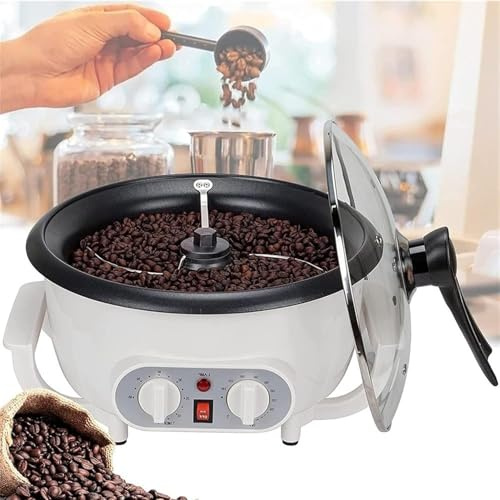 Hlixzoy Electric Coffee Roaster, Home Coffee Bean Roaster, 0-240° Temperature Adjustment And 0-60 Minute Timing, Coffee Bean Roaster Non-Stick Popcorn Machine