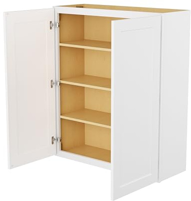 Furinno Shaker 2 Doors 3 Shelves Wall Kitchen Cabinet, Ready to Assemble, 12 D x 36 W x 42 H, White