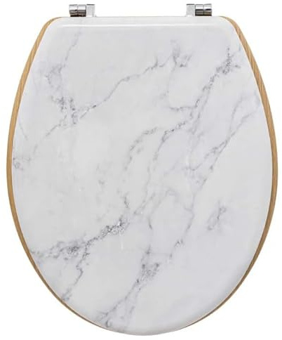 FIVE Simply Smart - Abattant WC Imprimé Marbre Léa 46cm Blanc