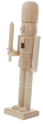 UTHCLO Casse Noisette à Peindre Décoration DIY Festive Figurine Soldat Roi Inachevée pour Créations de Noël
