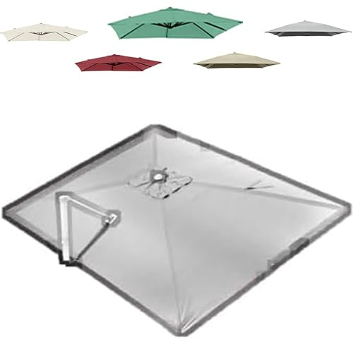 Auvent carré de rechange avec protection UV pour parasol déporté – Housse de parasol rectangulaire imperméable – Gris (4 x 3 m) – Solution d'ombrage d'extérieur