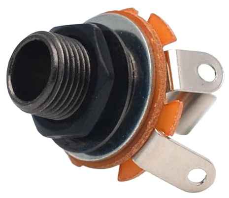JunZheHub 6,35 Mm (1/4 Zoll) Klinkenbuchse für Gitarren, Metallbuchse mit Unterlegscheibe Und Mutter für Gitarren, Schwarz