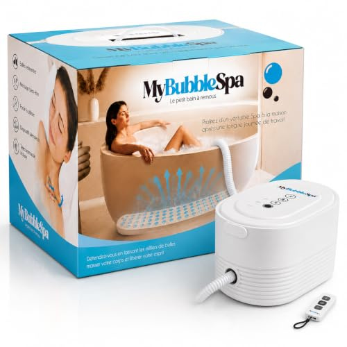 My Bubble SPA – Alfombrilla de Baño SPA de Burbujas Silenciosa | Masaje Relajante en Casa | Aire Calentado e Intensidad Ajustable | Ventosas Antideslizantes | Mando a Distancia y Cojín Incluidos