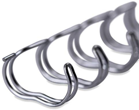 Drahtbinderücken für Bindungen 2:1 (23 Ringe), 15,9 mm, 50 Stück, SILBER, für ca. 130 Seiten - für Ringbindungen